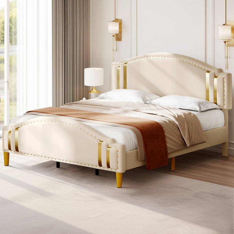 Willa Arlo Interiors Hamden Velvet Upholstered Bed Frame with Adjustable Headboard Reviews Wayfair